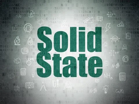 Science concept: Solid State on Digital Data Paper background 스톡 일러스트