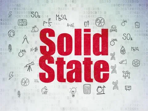 Science concept: Solid State on Digital Data Paper background イラスト素材