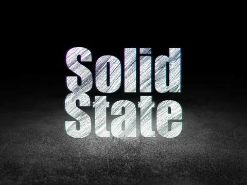 Science concept: Solid State in grunge dark room Illustrazione stock