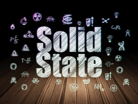 Science concept: Solid State in grunge dark room Illustrazione stock