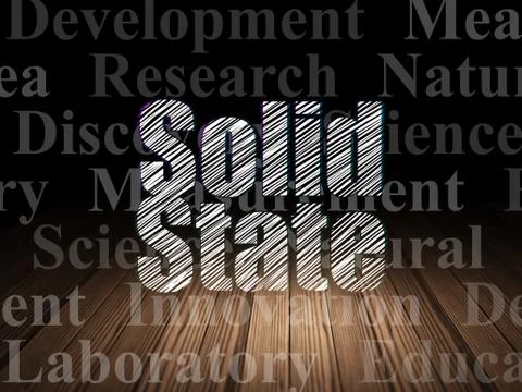 Science concept: Solid State in grunge dark room Illustrazione stock