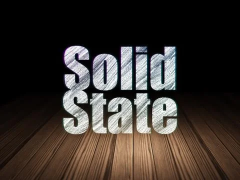 Science concept: Solid State in grunge dark room Illustrazione stock