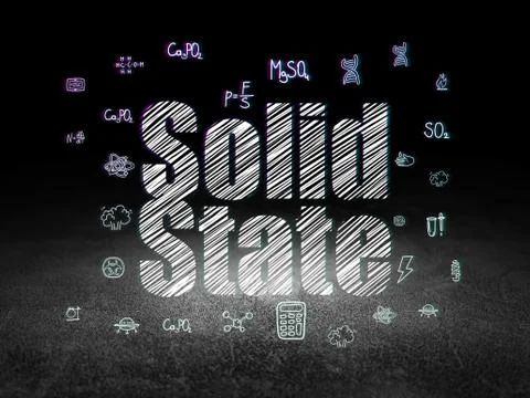 Science concept: Solid State in grunge dark room Illustrazione stock