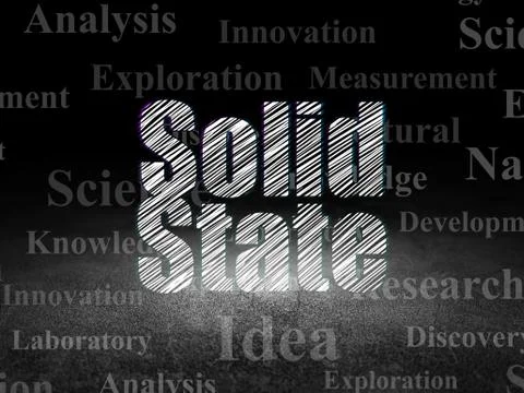 Science concept: Solid State in grunge dark room Illustrazione stock