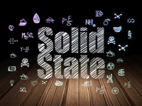 Science concept: Solid State in grunge dark room Illustrazione stock