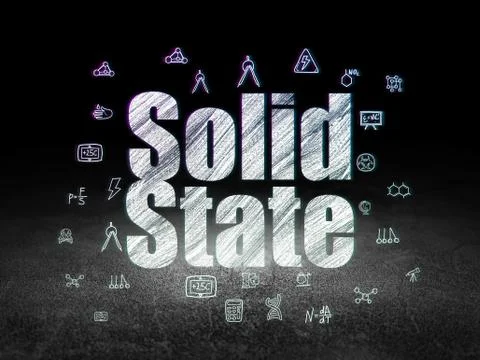 Science concept: Solid State in grunge dark room Illustrazione stock