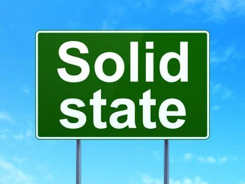Science concept: Solid State on road sign background イラスト素材