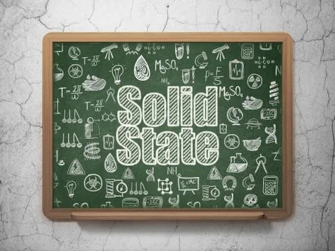 Science concept: Solid State on School Board background Stock Illustration