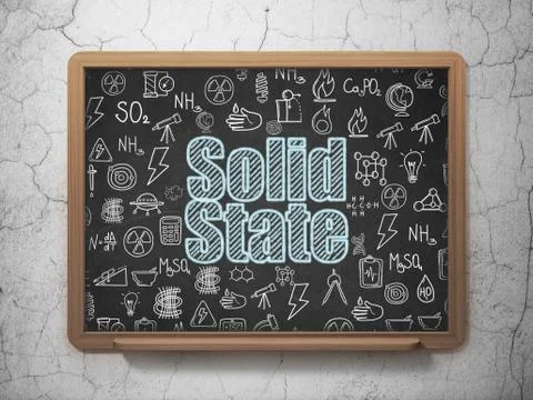 Science concept: Solid State on School board background 스톡 일러스트