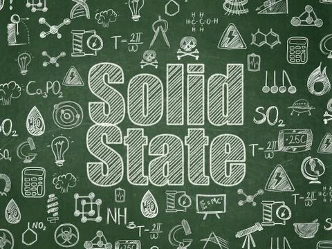 Science concept: Solid State on School board background イラスト素材
