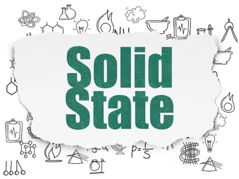 Science concept: Solid State on Torn Paper background Illustrazione stock