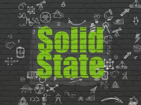 Science concept: Solid State on wall background Stock Illustration
