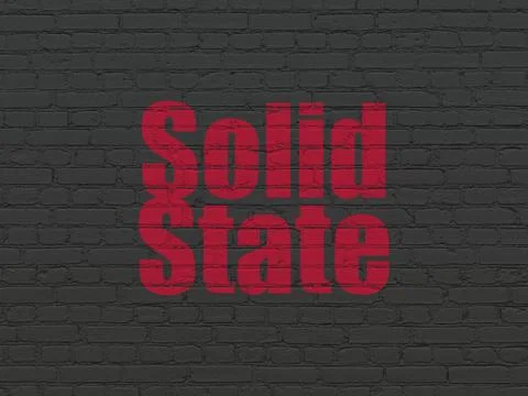 Science concept: Solid State on wall background Stock Illustration