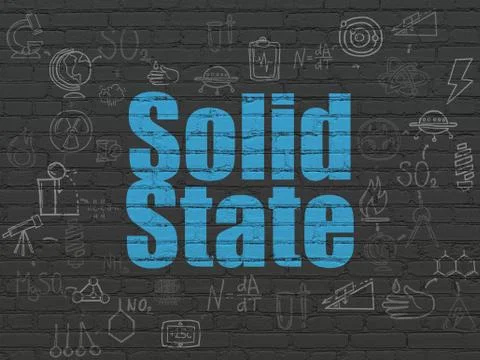 Science concept: Solid State on wall background Stock Illustration
