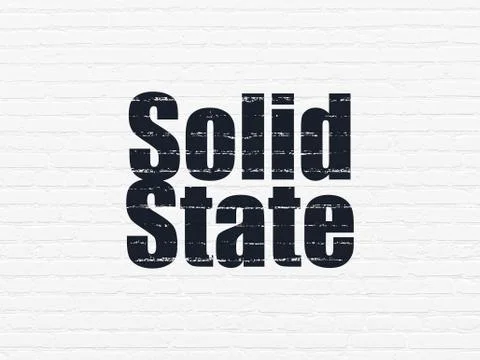 Science concept: Solid State on wall background Stock Illustration