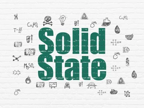 Science concept: Solid State on wall background Stock Illustration