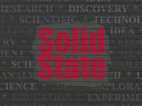 Science concept: Solid State on wall background Stock Illustration