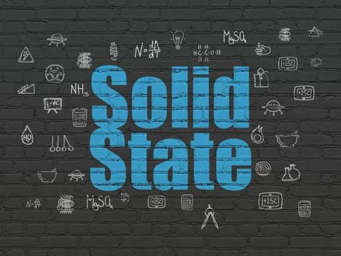Science concept: Solid State on wall background Stock Illustration
