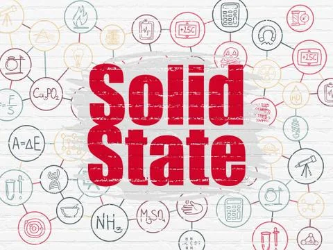 Science concept: Solid State on wall background Stockillustratie