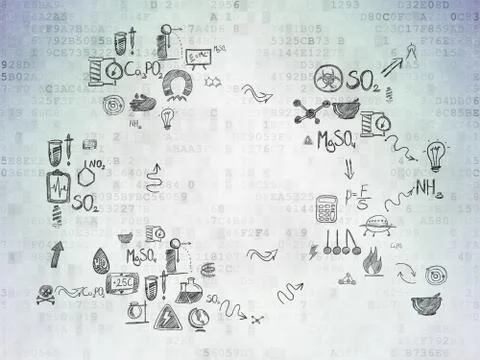 Science concept: Student on Digital Paper background Stock Illustration