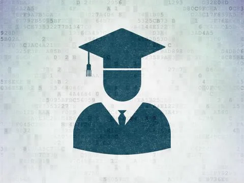 Science concept: Student on Digital Paper background Illustrazione stock