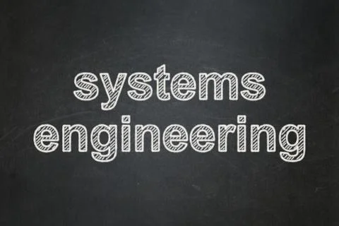Science concept: Systems Engineering on chalkboard background Stock Illustration