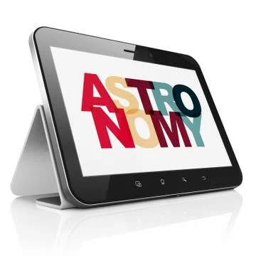 Science concept: Tablet Computer with Astronomy on  display 库存插图