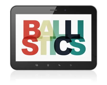 Science concept: Tablet Computer with Ballistics on  display Stock Illustration