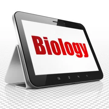 Science concept: Tablet Computer with Biology on display 스톡 일러스트