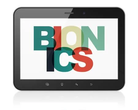Science concept: Tablet Computer with Bionics on  display イラスト素材
