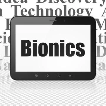 Science concept: Tablet Computer with Bionics on display イラスト素材