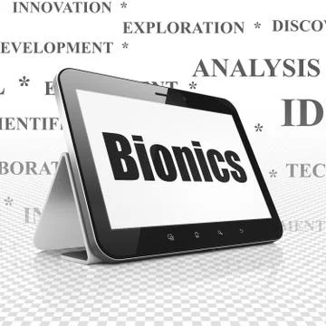 Science concept: Tablet Computer with Bionics on display Stock Illustration