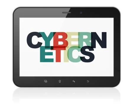 Science concept: Tablet Computer with Cybernetics on  display Stock Illustration