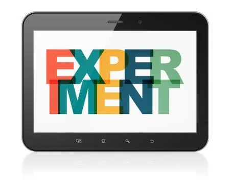 Science concept: Tablet Computer with Experiment on  display イラスト素材