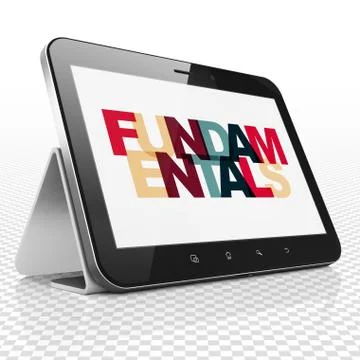 Science concept: Tablet Computer with Fundamentals on  display Stock Illustration