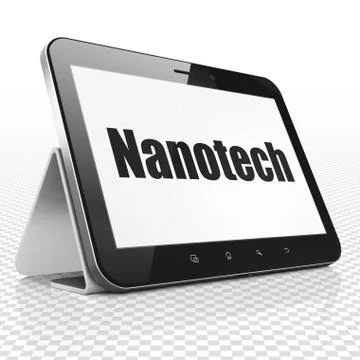 Science concept: Tablet Computer with Nanotech on display Stock Illustration