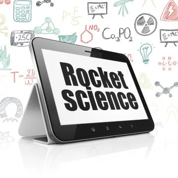 Science concept: Tablet Computer with Rocket Science on display 库存插图