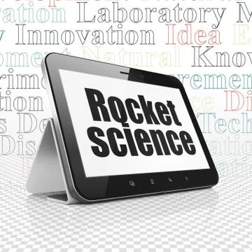 Science concept: Tablet Computer with Rocket Science on display 库存插图