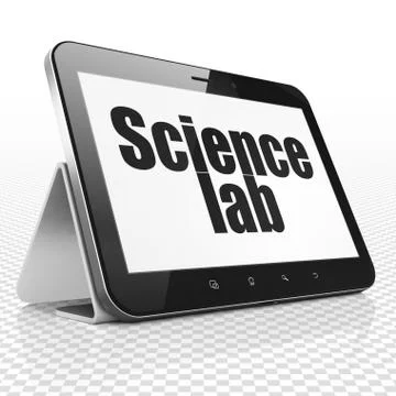 Science concept: Tablet Computer with Science Lab on display Stock Illustration