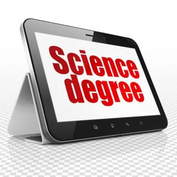 Science concept: Tablet Computer with Science Degree on display Stock Illustration
