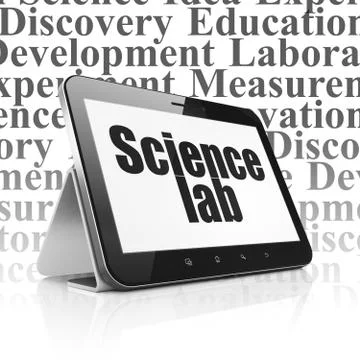 Science concept: Tablet Computer with Science Lab on display Stock Illustration