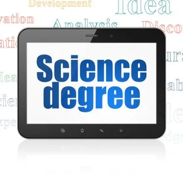 Science concept: Tablet Computer with Science Degree on display 库存插图