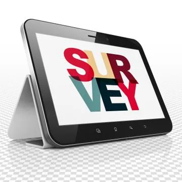 Science concept: Tablet Computer with Survey on  display 스톡 일러스트