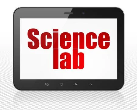 Science concept: Tablet Pc Computer with Science Lab on display Stock Illustration