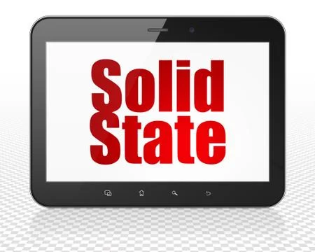 Science concept: Tablet Pc Computer with Solid State on display 库存插图