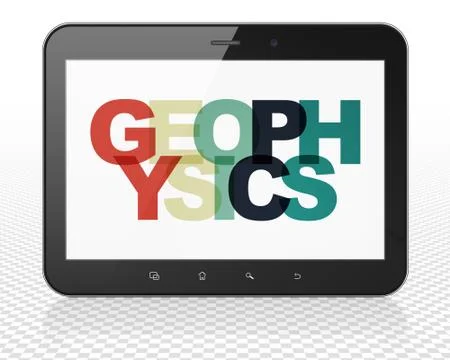 Science concept: Tablet Pc Computer with Geophysics on  display Stock Illustration