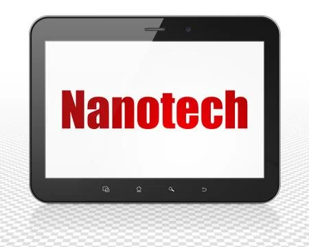 Science concept: Tablet Pc Computer with Nanotech on display Stock Illustration