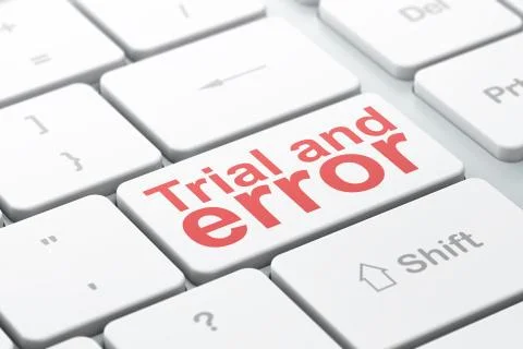 Science concept: Trial And Error on computer keyboard background Illustrazione stock