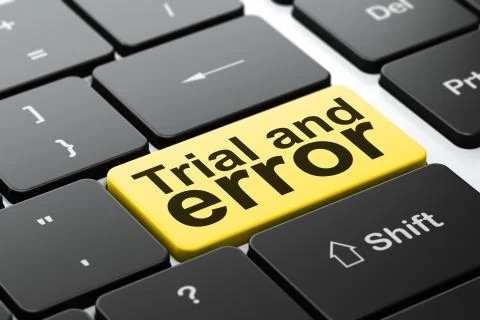 Science concept: Trial And Error on computer keyboard background Stock Illustration