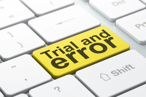 Science concept: Trial And Error on computer keyboard background Stock Illustration